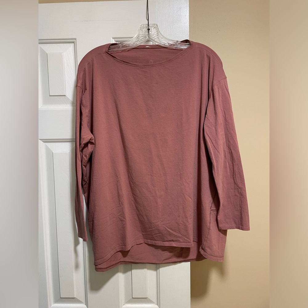 Lululemon Back In Action Long Sleeve Tee Pink Mist / Dusty Rose Small